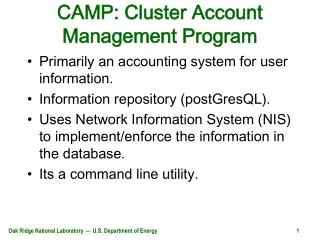CAMP: Cluster Account Management Program