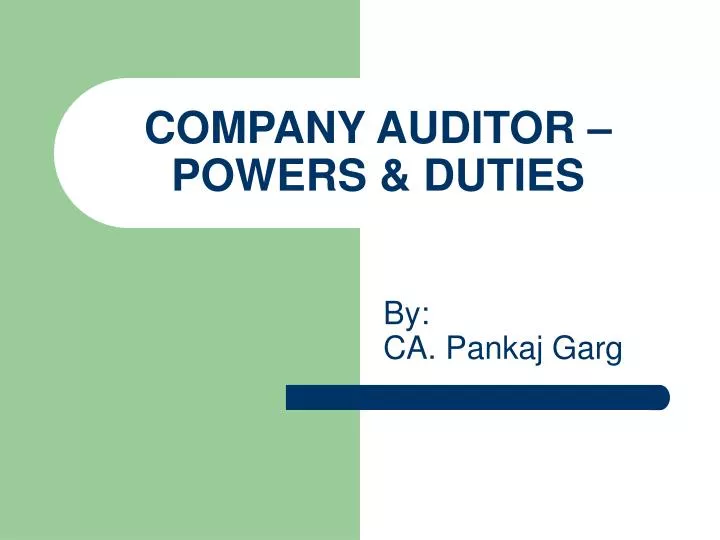 company auditor powers duties