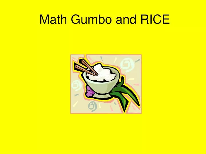 math gumbo and rice