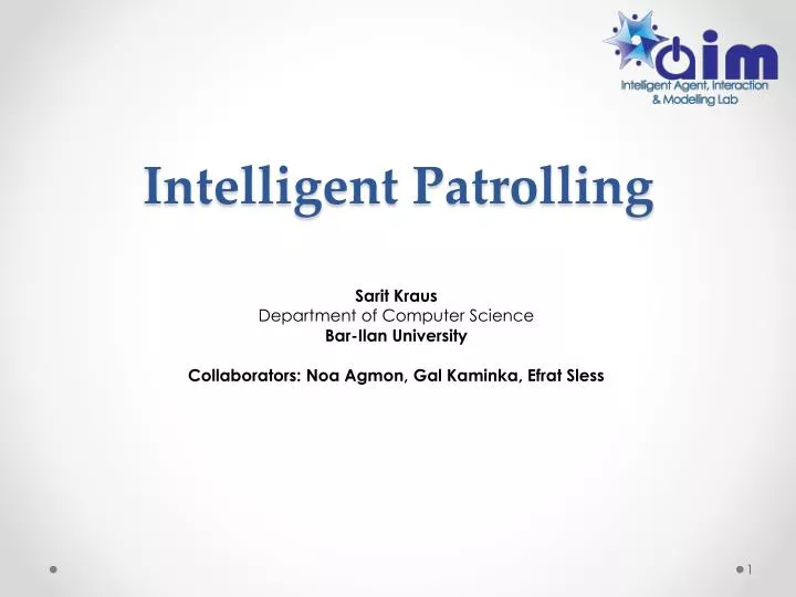 intelligent patrolling