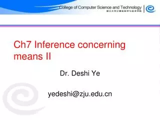 Ch7 Inference concerning means II