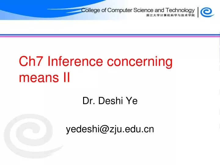 ch7 inference concerning means ii