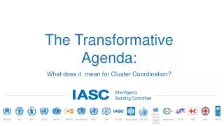 The Transformative Agenda: What does it mean for Cluster Coordination?