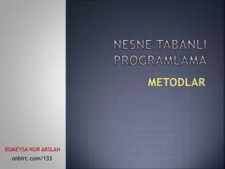 nesne tabanli programlama