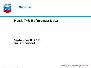Mack T-8 Reference Data