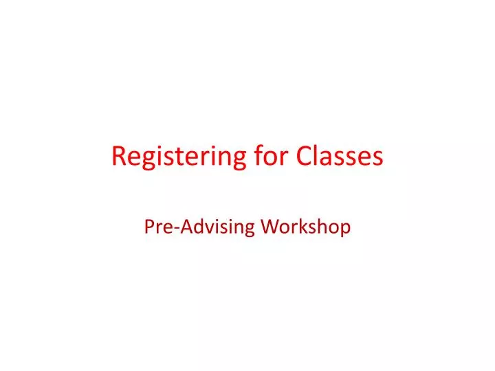registering for classes