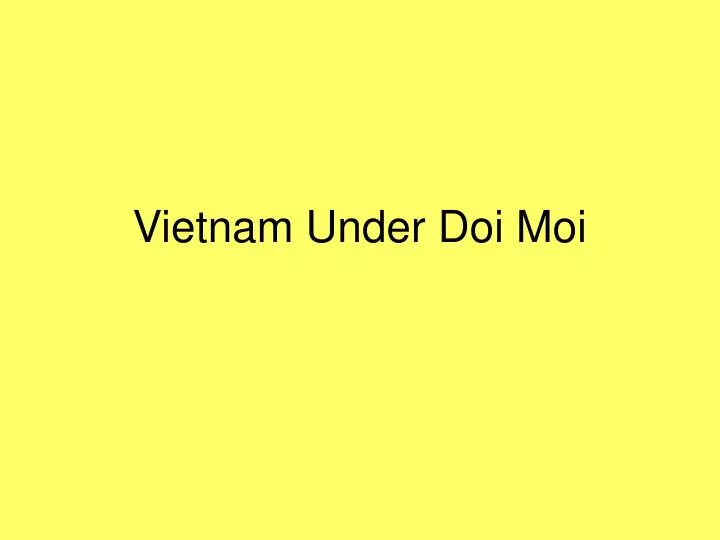 vietnam under doi moi