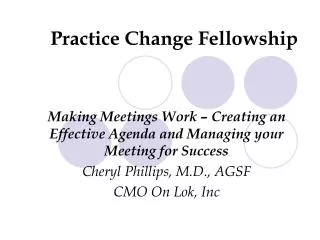 practice change fellowship