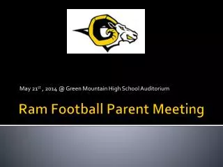 Ram Football Parent Meeting