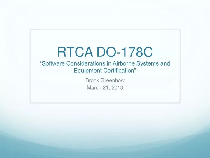 rtca do 178c software considerations in airborne systems and equipment certification