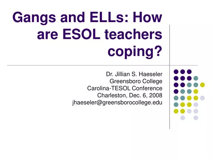 gangs and ells how are esol teachers coping