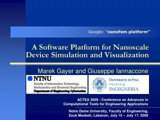 A Software Platform for Nanoscale Device Simulation and Visualization