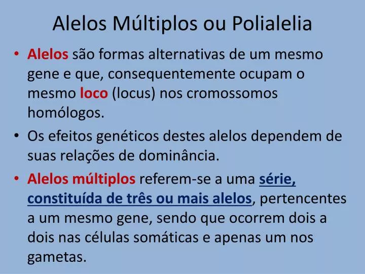 alelos m ltiplos ou polialelia