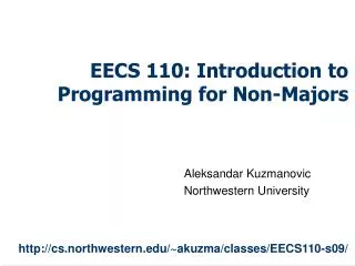 EECS 110: Introduction to Programming for Non-Majors