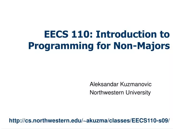 eecs 110 introduction to programming for non majors