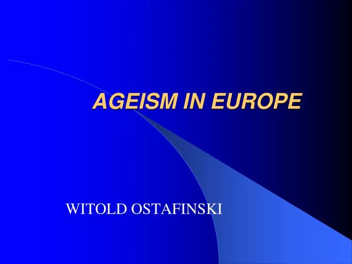 ageism in europe