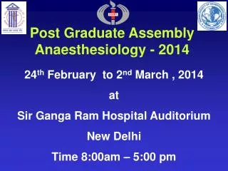 Post Graduate Assembly Anaesthesiology - 2014