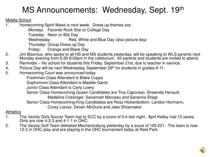 ms announcements wednesday sept 19 th