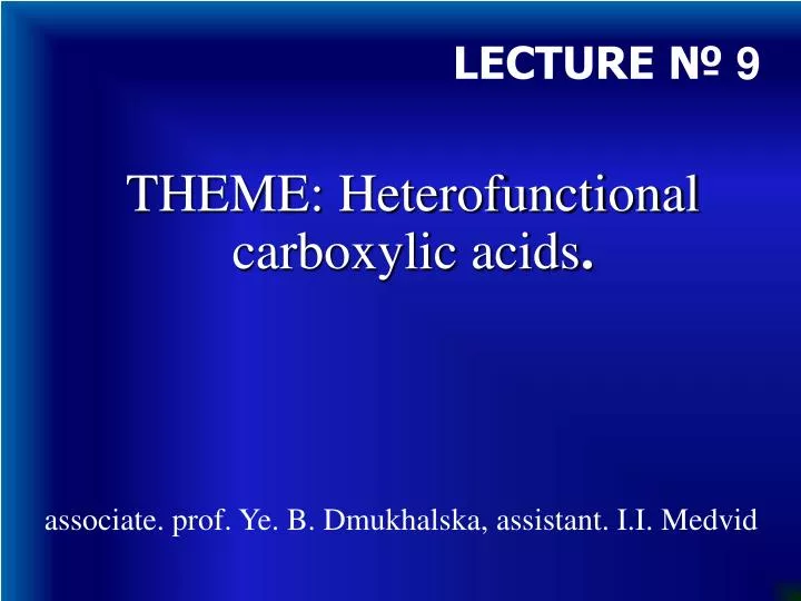 theme heterofunctional carboxylic acids