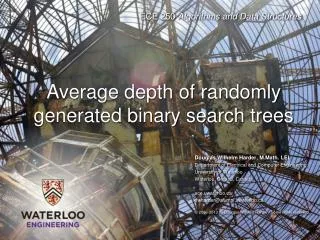 Average depth of randomly generated binary search trees