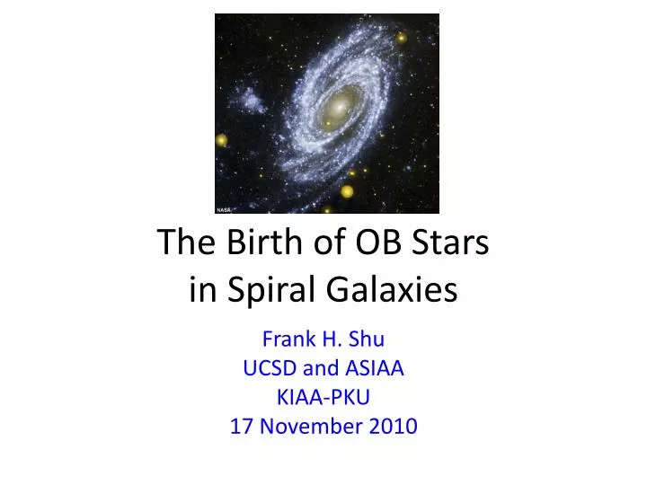 the birth of ob stars in spiral galaxies