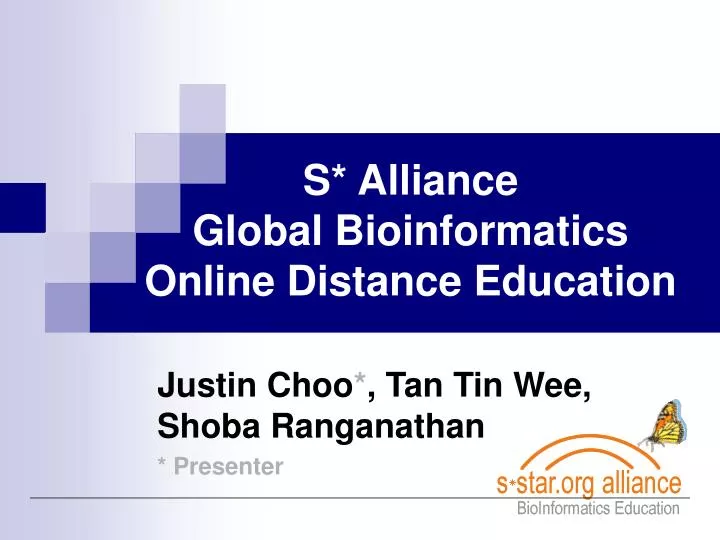 s alliance global bioinformatics online distance education