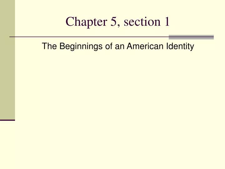 chapter 5 section 1