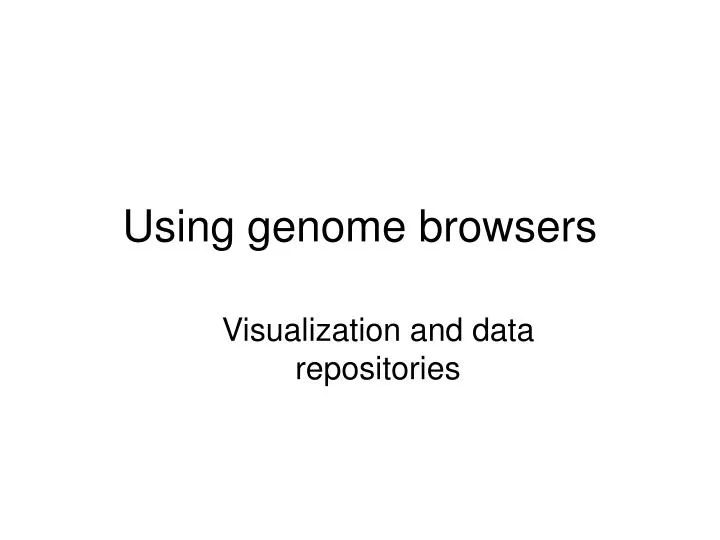 visualization and data repositories