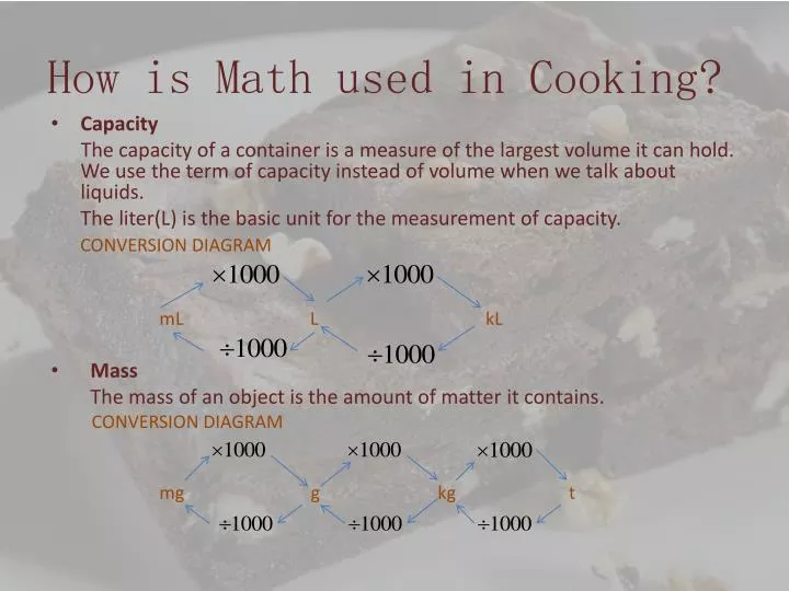 how is math used in cooking