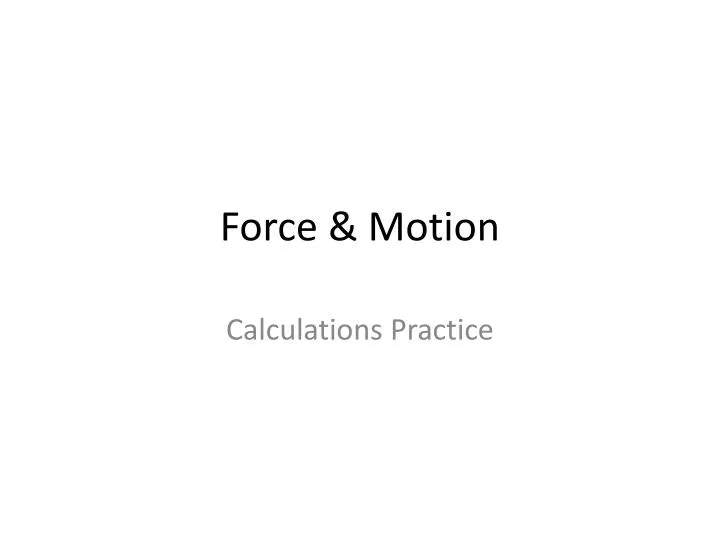 force motion