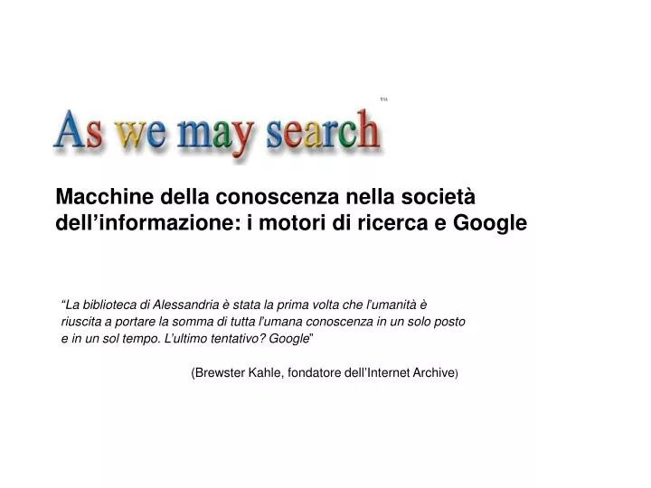 macchine della conoscenza nella societ dell informazione i motori di ricerca e google