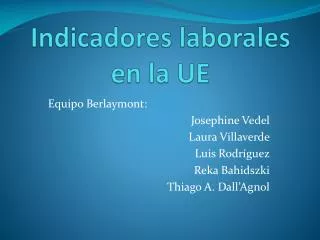 indicadores laborales en la ue