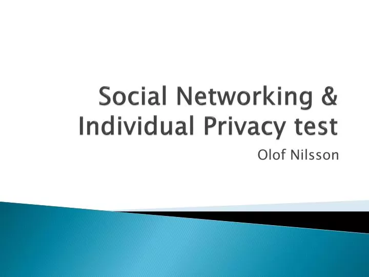 social networking individual privacy test