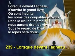 239 lorsque devant l agneau