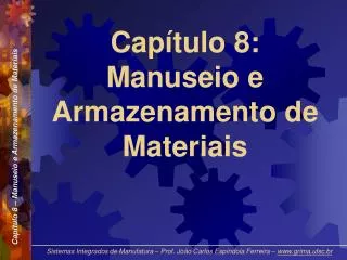 cap tulo 8 manuseio e armazenamento de materiais