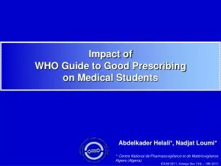 Impact of WHO Guide to Good Prescribing on Medical Students