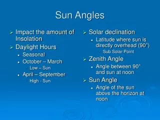 Sun Angles