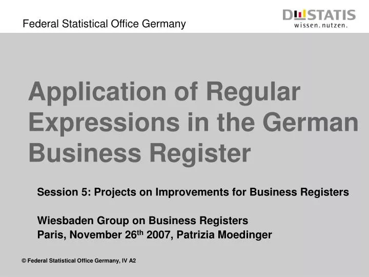 application of regular expressions in the german business register