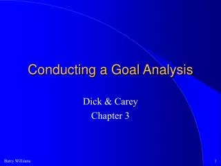 Conducting a Goal Analysis