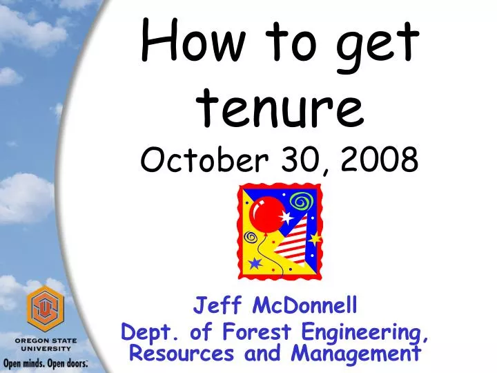 how to get tenure october 30 2008