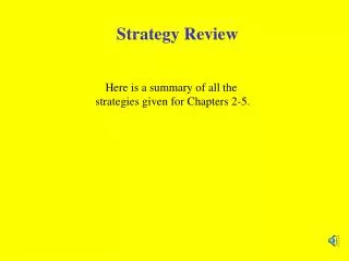 Strategy Review