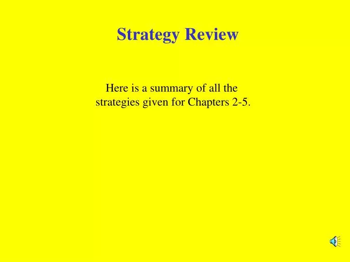 strategy review