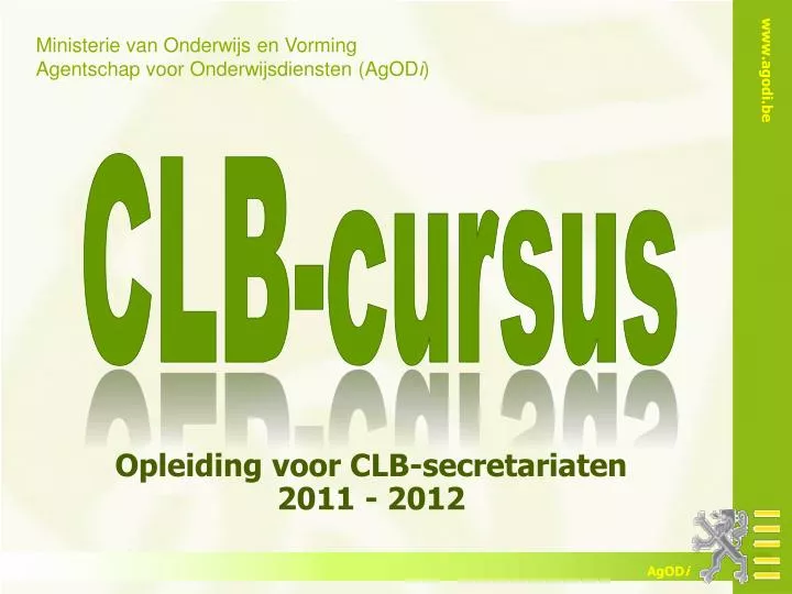 opleiding voor clb secretariaten 2011 2012