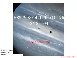 ESS 298: OUTER SOLAR SYSTEM