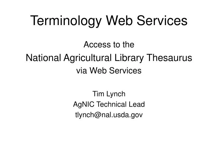 terminology web services