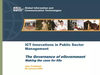 ICT Innovations in Public Sector Management The Governance of eGovernment Making the case for 6Ss