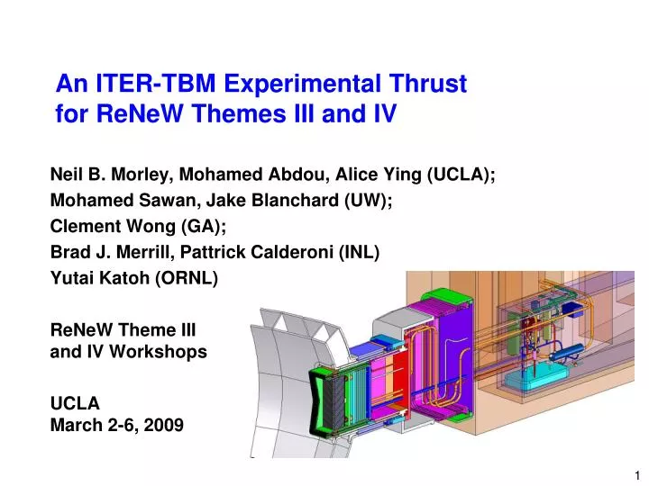 an iter tbm experimental thrust for renew themes iii and iv