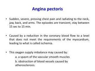 Angina pectoris