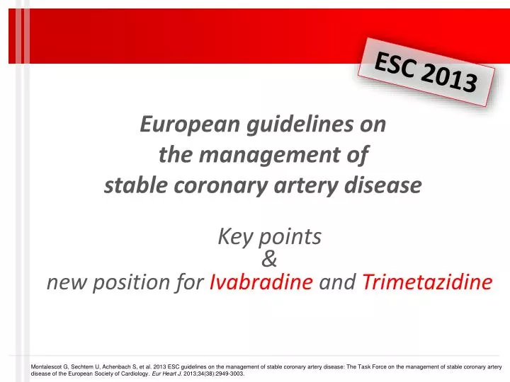 european guidelines on the management of stable c oronary artery d isease