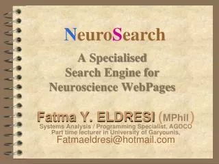 A Specialised Search Engine for Neuroscience WebPages